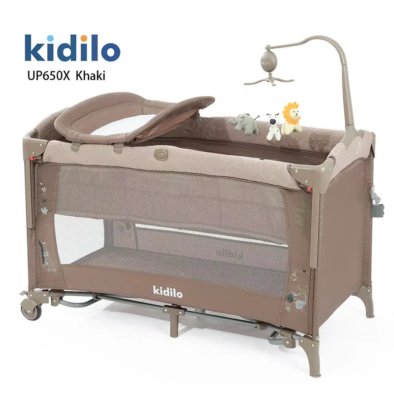 Kidilo Foldable Modern Newborn Travel Baby Portable Bedside Crib Bed 3 in 1 Luxury Set Mosquito Net for Babies UP650X