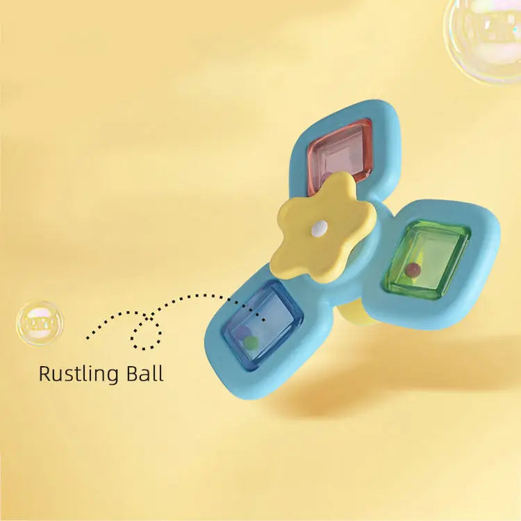 Rotating Baby Fidget Silicone Baby Toy Bath Time Kids Play Hand Suction Cup Spinner Toys Unisex Plastic Cups Insect Oem LOGO