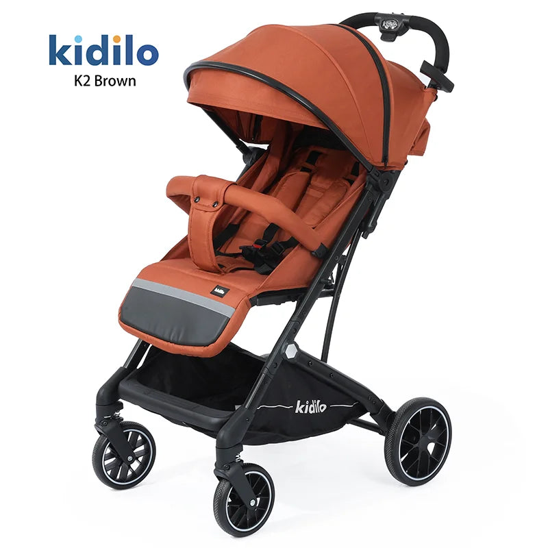 0-3 Years Lightweight Non-Toxic Baby Stroller Foldable Travel Stroller with Adjustable Handle for Toddlers Everyday Walks K2