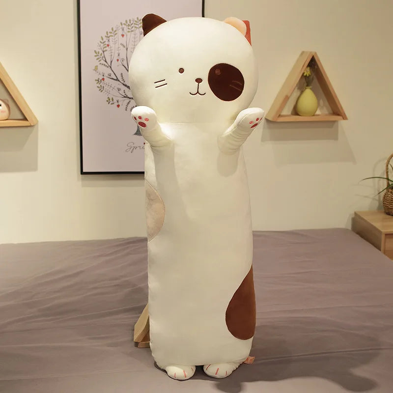 Wholesale Cute Long Stuffed Cat Giant Plush Pillow Cute Cat Stuffed Animals Soft Long Body Throw Sleeping Pillow for Kids Adult