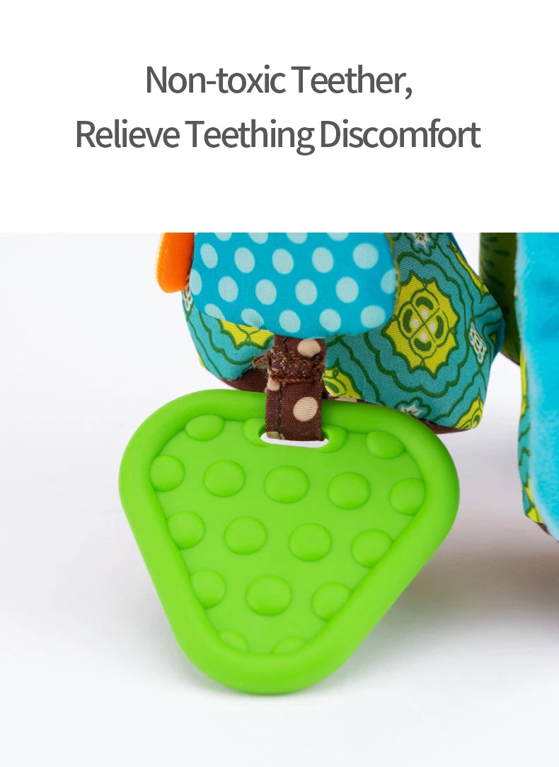 Sozzy Cute Soft Touch Infant Musical Car Seat Pulling String Toy Hanging Plush Stuffed Toy for Newborn Babies and Children