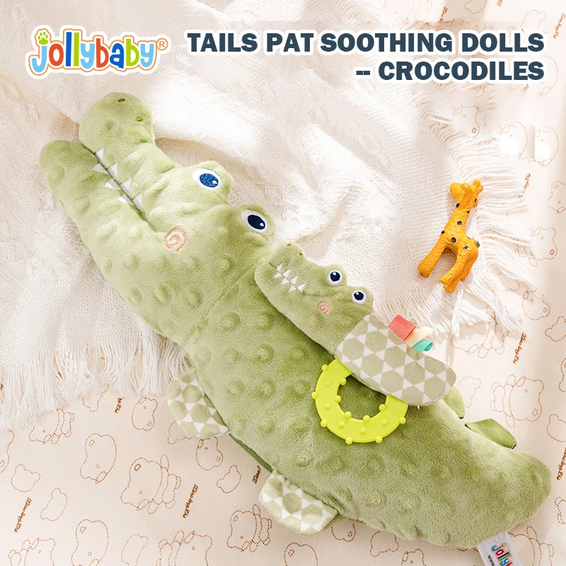 Jollybaby Manufacturer Baby Electric Soothing Toys Whale crocodile Animal Plush Toy with Wagging Tail for Sleeping Newborn Baby