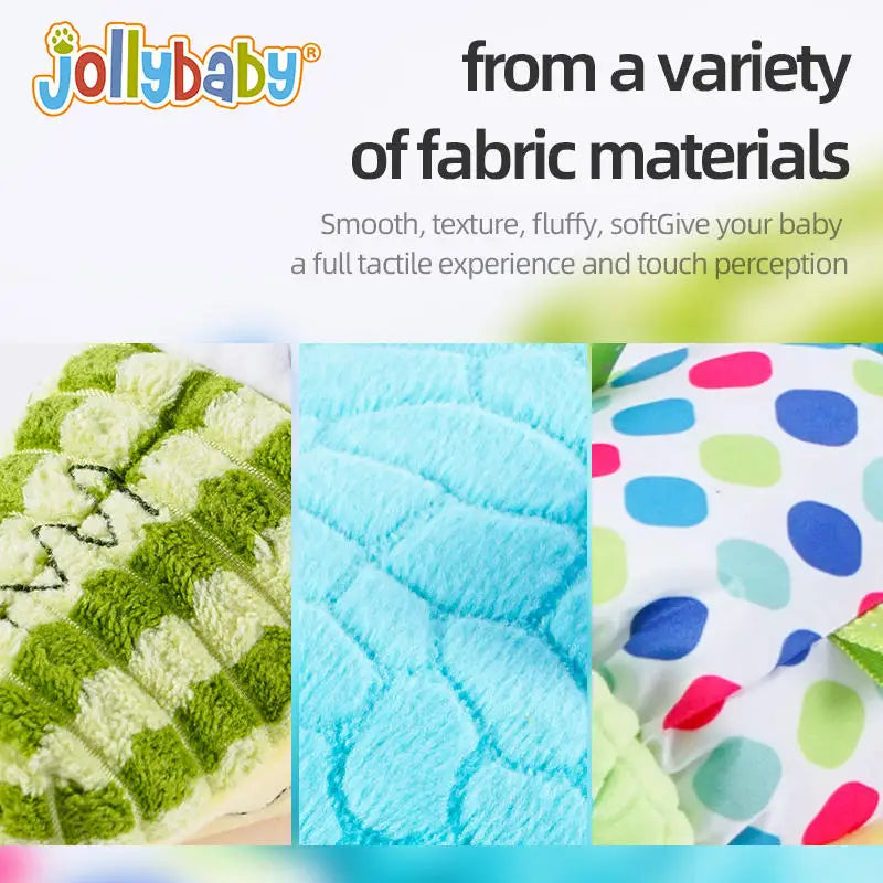 Jollybaby Animal crocodile Height Measurement Plush Toy Ruler Stuffed Multi-Textures Tummy Time Musical Toy with Rattles