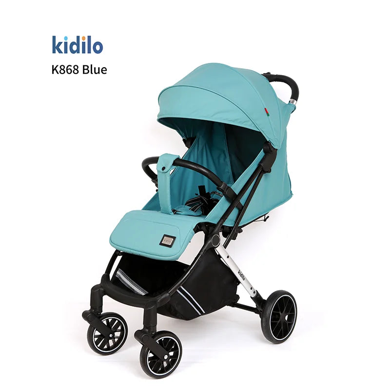 0-3 Years Foldable Lightweight Kidilo Baby Stroller Non-Toxic Travel Stroller with Adjustable Handle for Toddlers Trips K868
