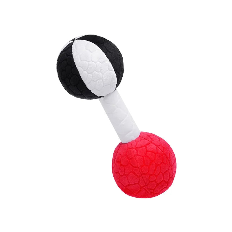 Jollybaby Custom Wholesale Soft Baby Hand Rattles Early Educational Dumbbell Hands Shake Ring Bell for 0-24 Months
