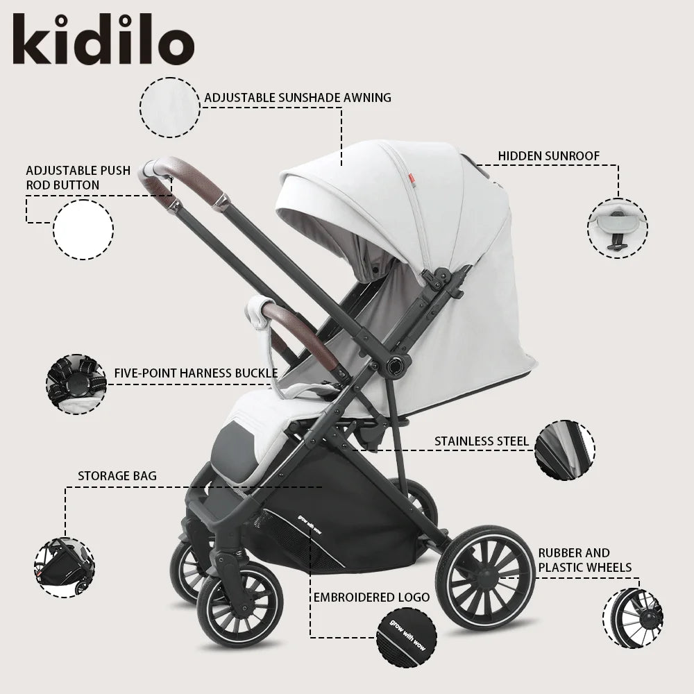Kidilo 0-3 Years Non-Toxic Lightweight Portable Pushchair Baby Stroller Multiple Foldable for Travel Wholesale From China 6530