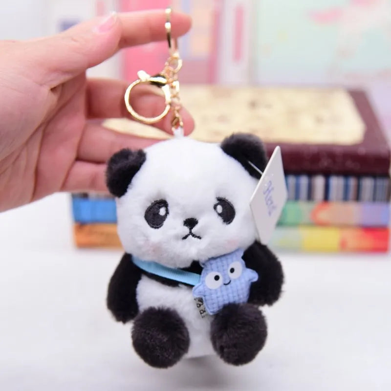 Custom Cute Small Soft Plush Supplier Stuffed Animal Panda Keyring Doll Toy Keychain Decoration for Kids School Gift