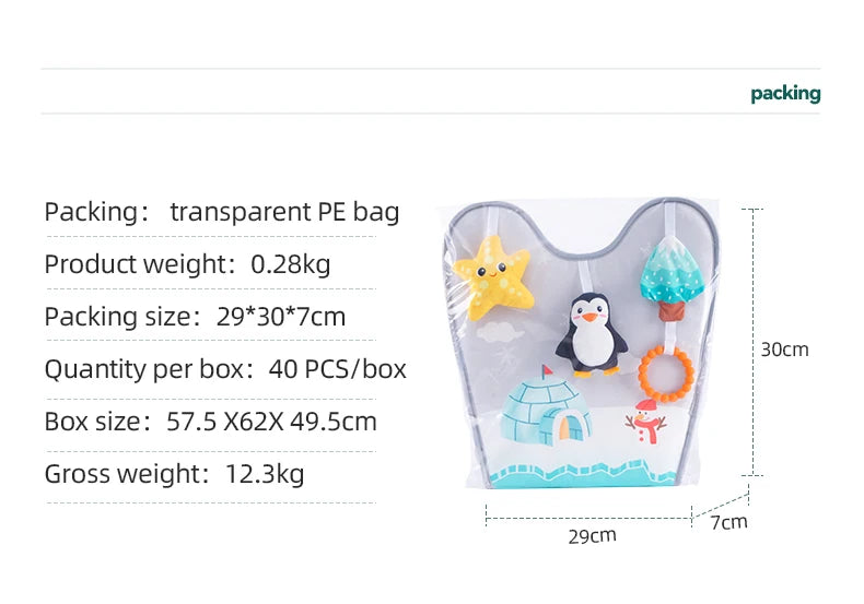 Sozzy Baby Soft Stuffed Travel Car Activity Center Sensory Toys with Music Mirror for Rear Face for Watching Baby in Car Seat