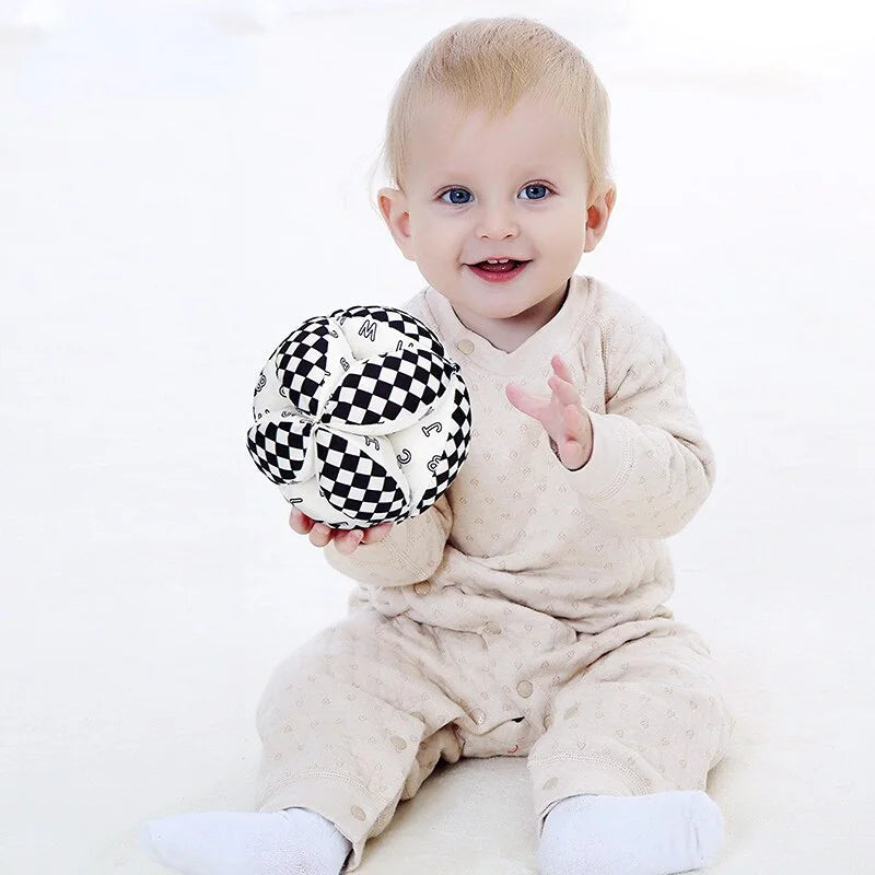 Jollybaby Custom Baby Happy Magic Stuffed Ball Baby Early Educational Cognitive Cloth Reversible Soft Plush Toy Ball
