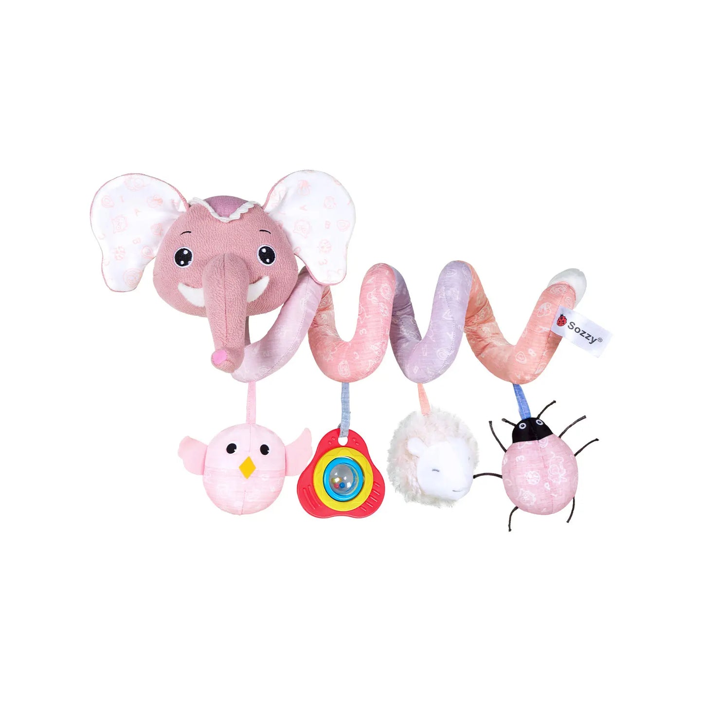 Customized Unisex Soft Elephant Spiral Stroller Toy Reusable PE Baby Bed Toy Bag Crib Mobile Bassinet PP Cotton Universal Plush