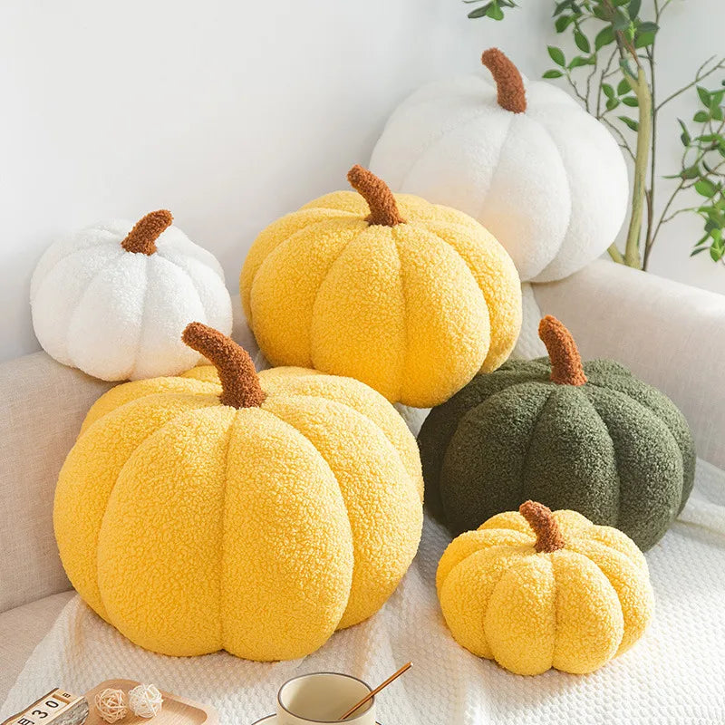 Soft Plush Supplier 3D Sofa Decorative Soft Cute Throw Stuffed Pumpkin Fluffy Plush Cushion Pillow for Living Room Adult
