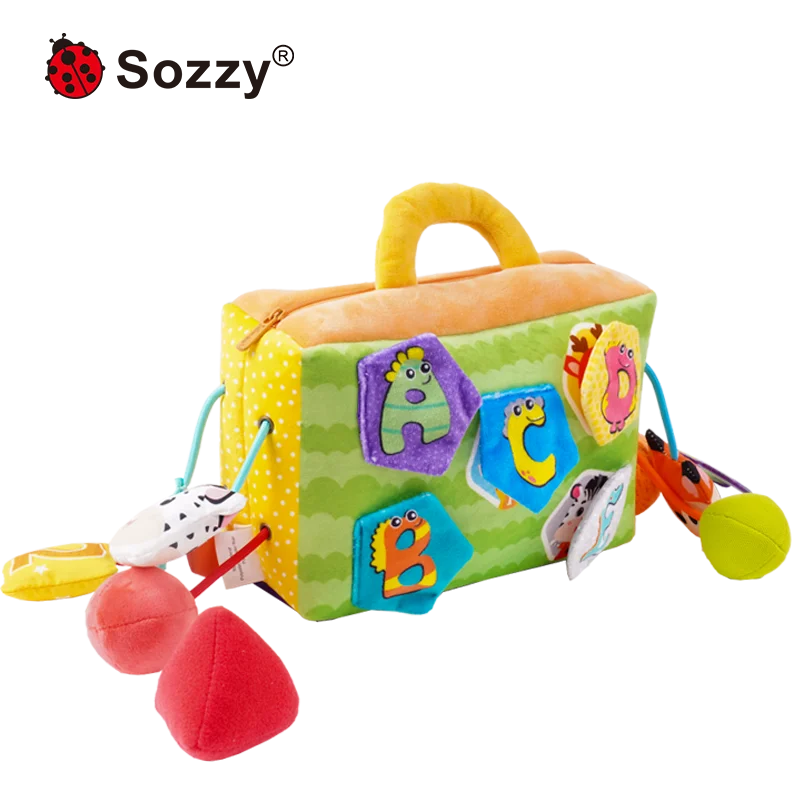 Sozzy Custom Sensory Education Baby Hanging Rattle Toys Soft Activity Plush Toy Montessori Pull String Toys
