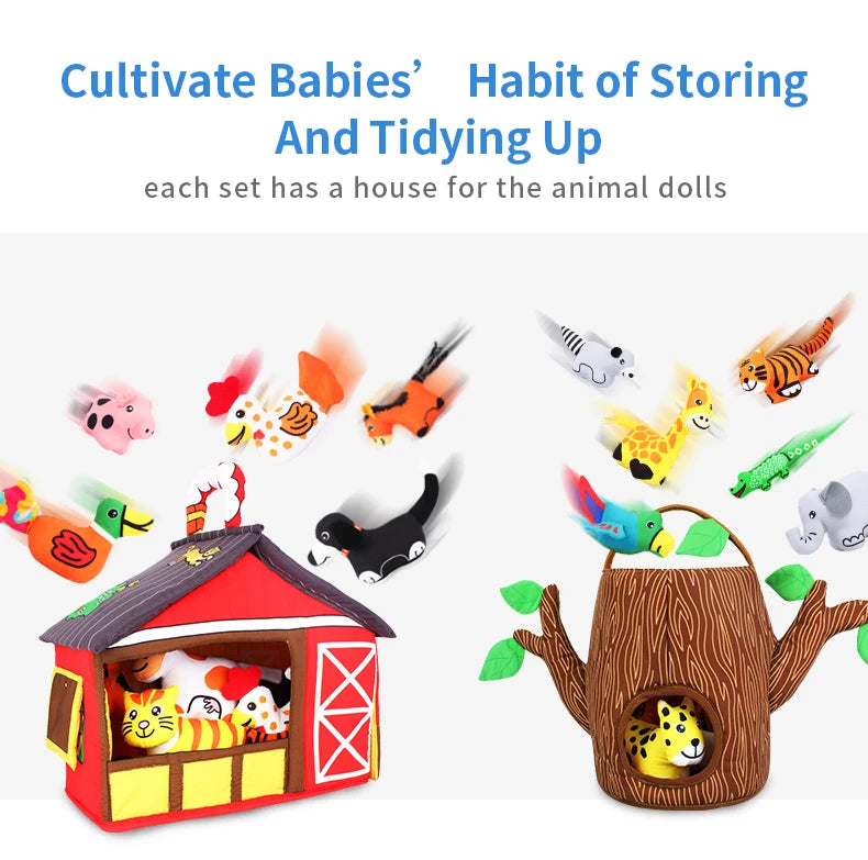 Ready Stock Wholesale Portable Folding Baby Farm Animal Children Kids Play Games Activity Round Mats Toys