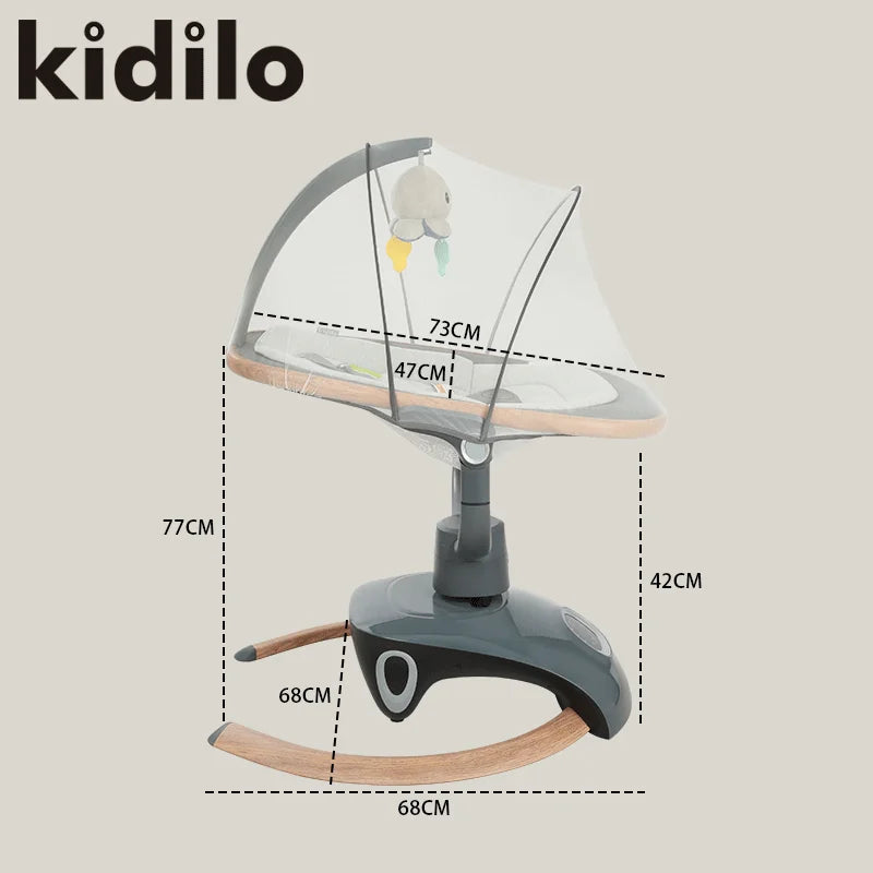 Kidilo Baby Rocking Chair Bouncer New Bor Baby Cradle Sleeping Swing Chair Electric Automatic Bed for Babies Horse Chair BY058