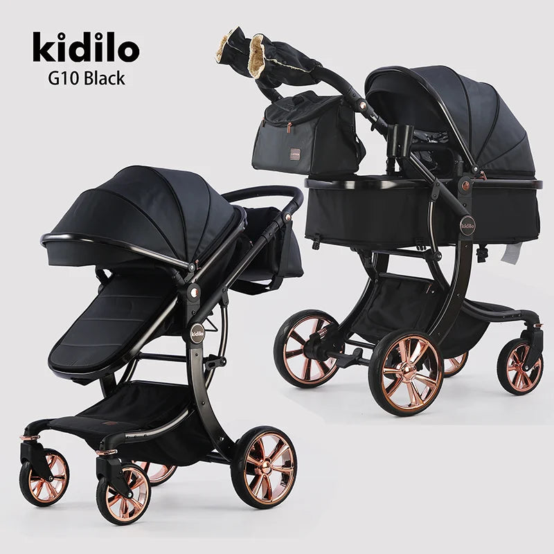 0-3 Years 3 in 1kidilo Baby Stroller with Car Seat, Non-Toxic Durable Foldable Travel Stroller for Toddlers Daily Walks G10