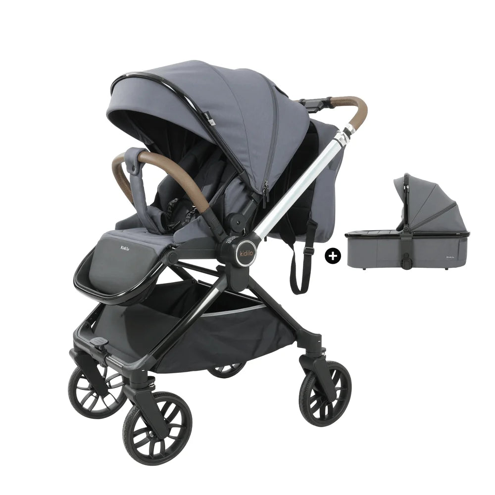 Kidilo Baby Stroller Multiple Luxury Travel Folding Wagon Baby Stroller 2 in 1 with Car Seat Set for Babies Wholesale D900 2B1