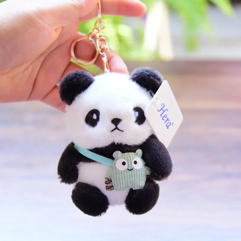Custom Cute Small Soft Plush Supplier Stuffed Animal Panda Keyring Doll Toy Keychain Decoration for Kids School Gift