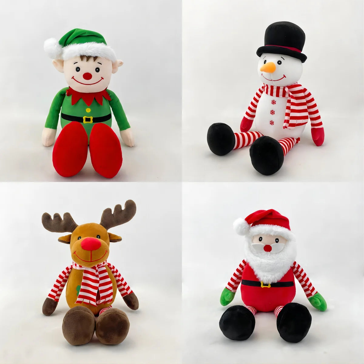 Manufacturer High Quality Christmas Xmas Plush Toys Stuffed Anime Elephant with Clothing for Baby Gift