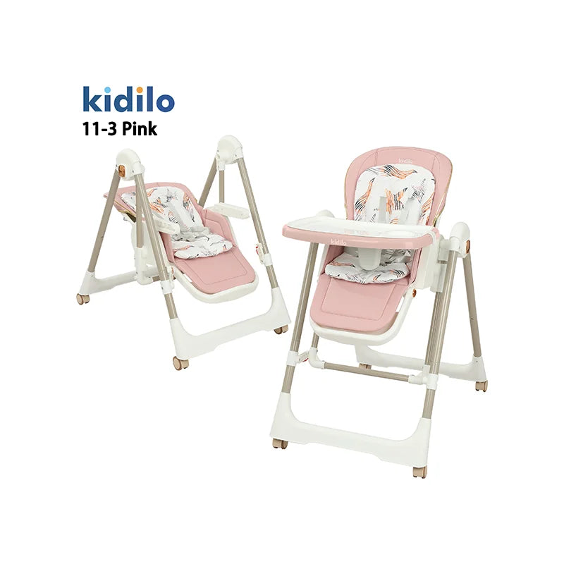 Kidilo Newborn Luxury Smart Rocking Portable Fold Baby Rocking Swing High Dinning Sitting Feeding Chair 3 in 1 Feeding 11-3