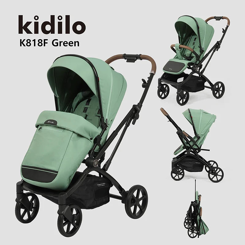 0-3 Years Baby Stroller Lightweight Non-Toxic Foldable Travel Stroller with Adjustable Handle for Toddlers Family Trips K818F