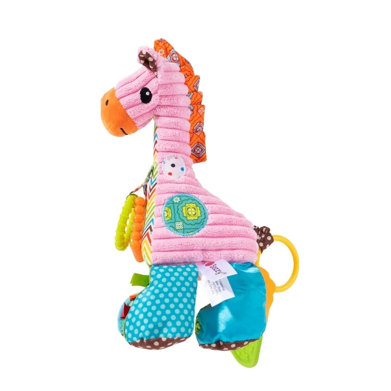 Cute Lion Animal Soft Touch Infant Musical Toy with Pull String Car Seat Pulling String Sets Packaging