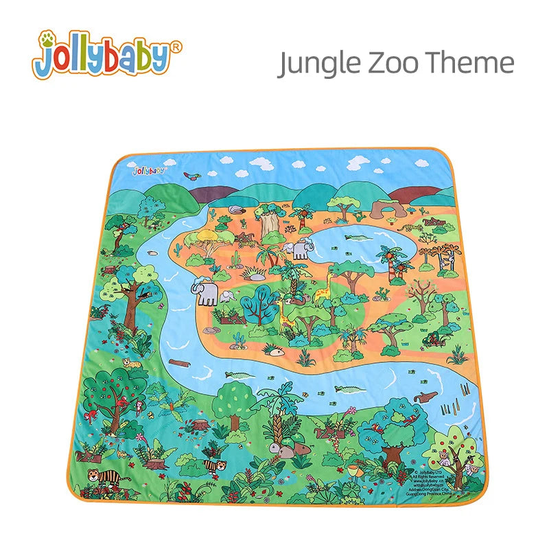 JOLLYBABY Educational Toy Big Cartoon Animal Cotton Play Mat for Kids Creeping Crawling Activity Rug Carpet Baby Sleep