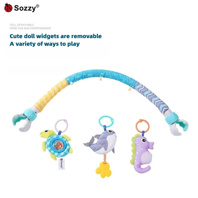 Custom Sea Animal Detachable Adjustable Activity Pram Stroller Musical Toys Baby Arch Toy for Crib