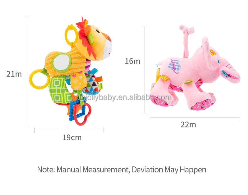 Cute Lion Animal Soft Touch Infant Musical Toy with Pull String Car Seat Pulling String Sets Packaging