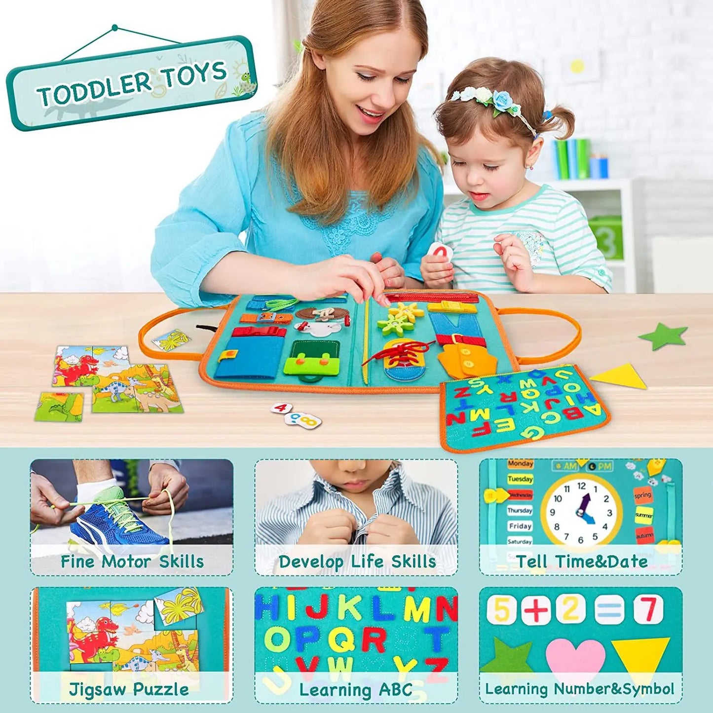 Learning Montessori Busy Book Quiet Book Felt Board Manufacturer Study Basic Skills Training Baby for Kids Toddler Unisex CN;GUA