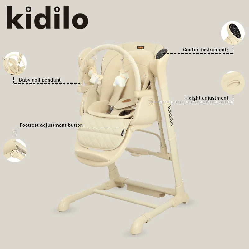 Kidilo 6-36 Months 3 in 1 Foldable Baby High Chair, Non-Toxic Feeding Chair for Home & Small-Space Toddler & Baby Dining TY02