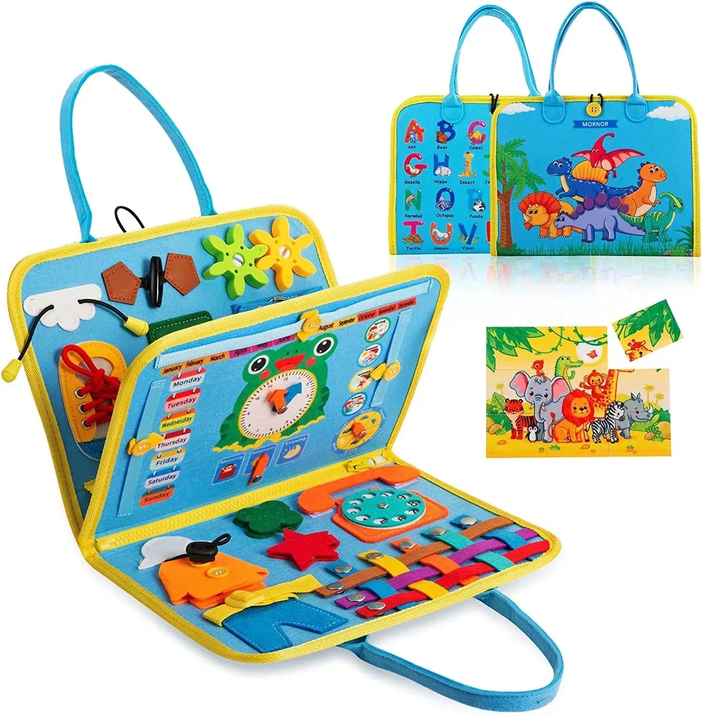 Customization OEM/ODM Toddler Montessori Fine Motor Skill Basic Skill Training Learning Felt Busy Board for Kids 1-6 Years