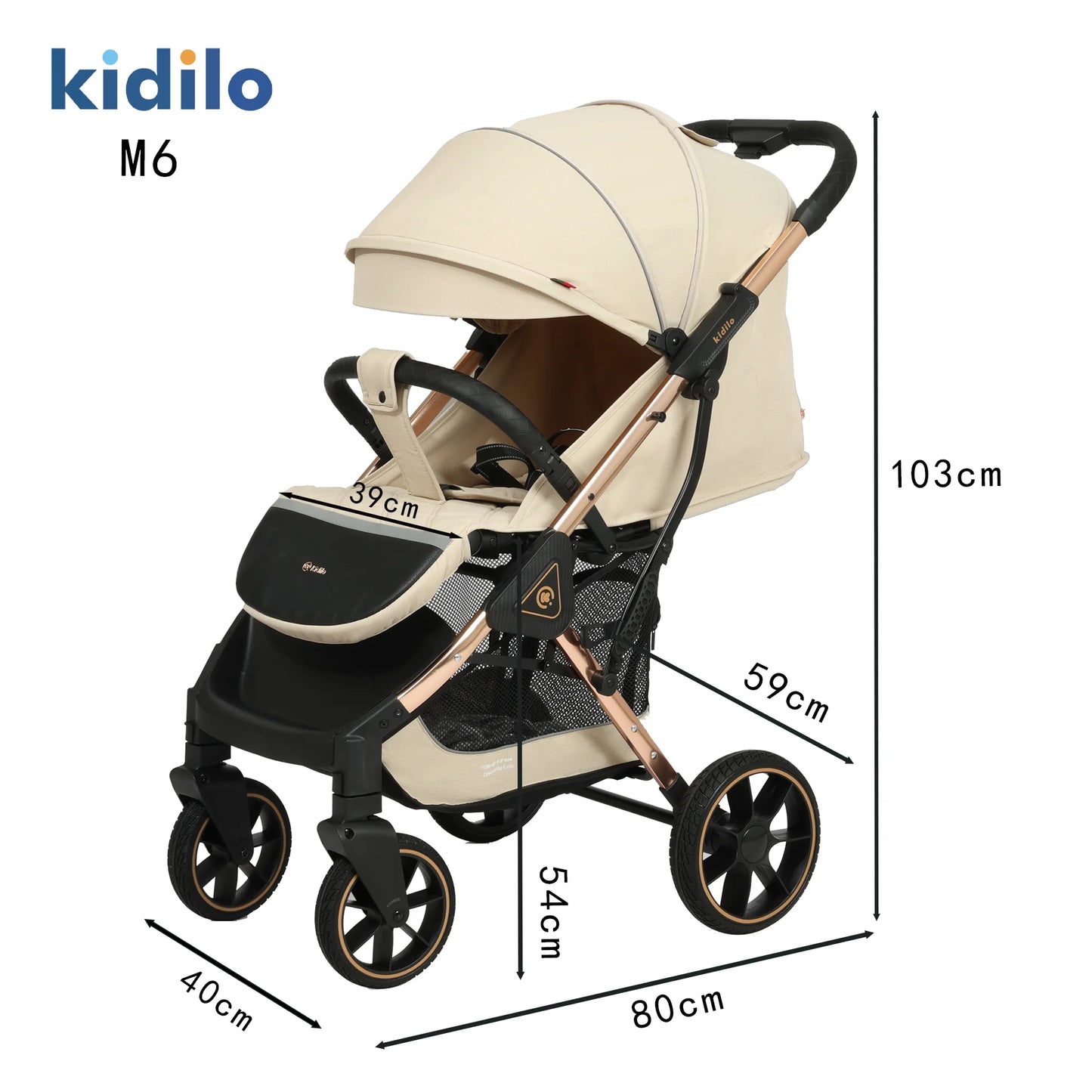 0-3 Years Non-Toxic Kidilo Lightweight Baby Stroller Foldable Travel Stroller with Adjustable Handle for Kids Family Trips M6