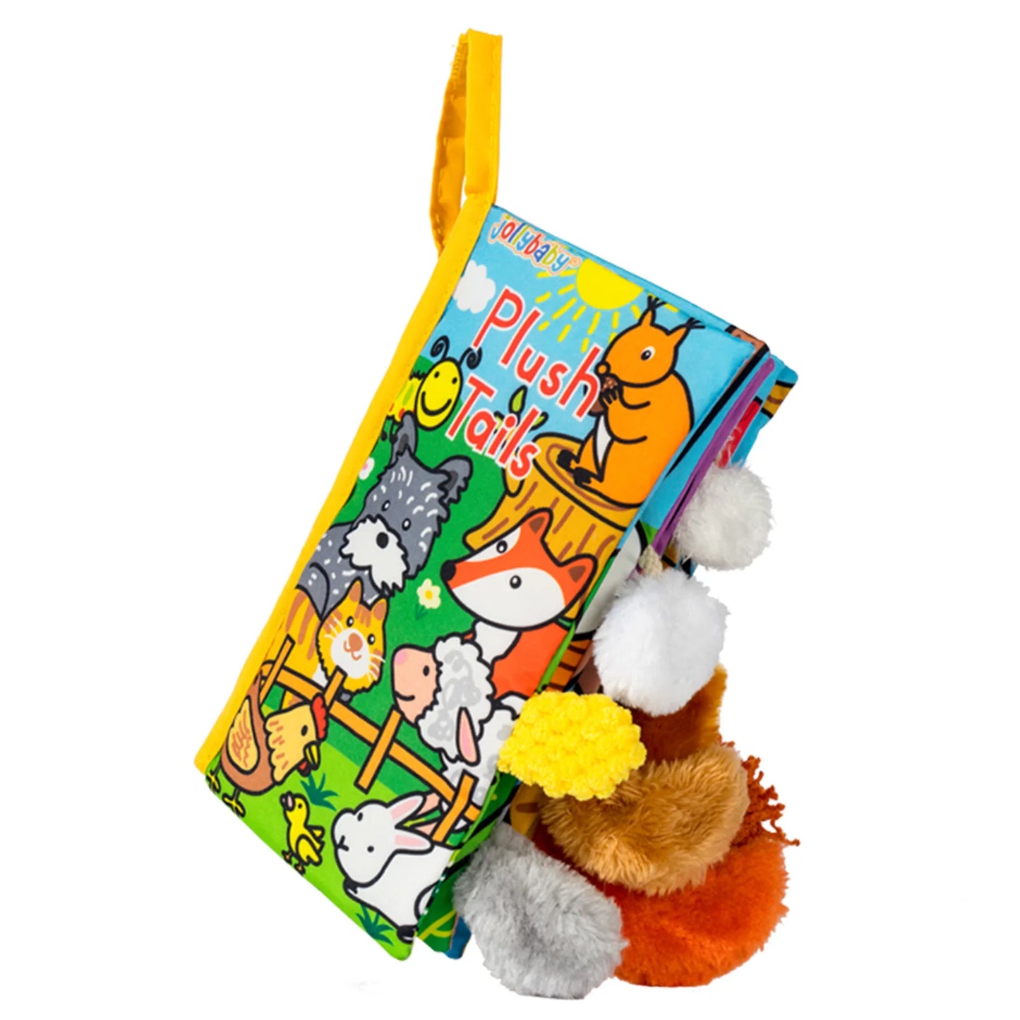 Jollybaby Top Selling Crinkle Paper Cloth Washable Animal Soft Tails Early Sensory Educational Jelly Cat Baby Books Toys Fabric