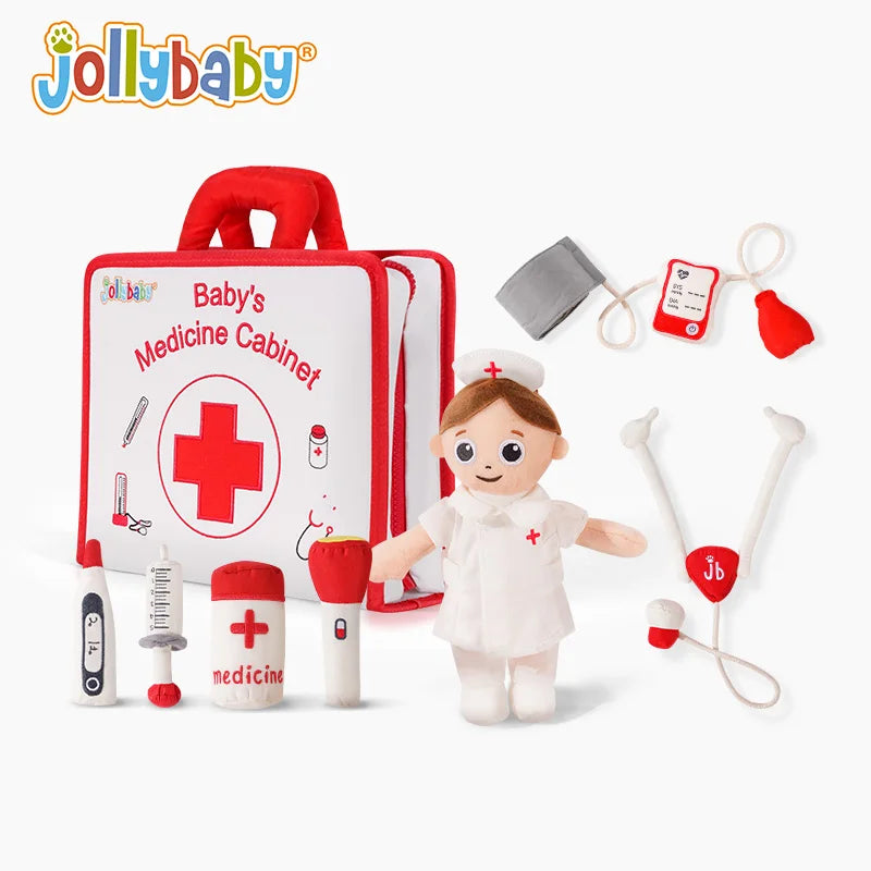 Wholesale Custom Montessori Baby Plush Stuffed Pretend Play Toy Soft Doctor Game Set for Children Kids