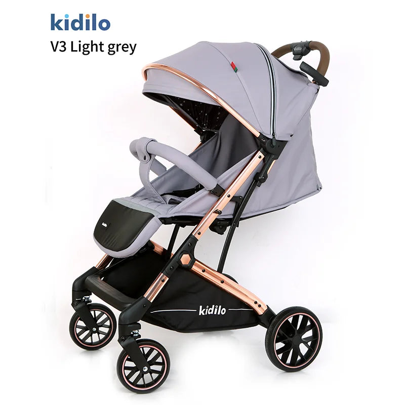 Non-Toxic Lightweight Baby Stroller for 0-3 Years Foldable Travel Stroller with Adjustable Handle for Toddlers Daily Walks V3