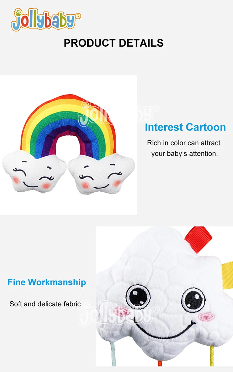 JOLLYBABY Custom Handmade Nursery Decor Bed Hanging Soft Toys Cloud Hot Air Balloon Cot Baby Felt Mobile Direct From Factory