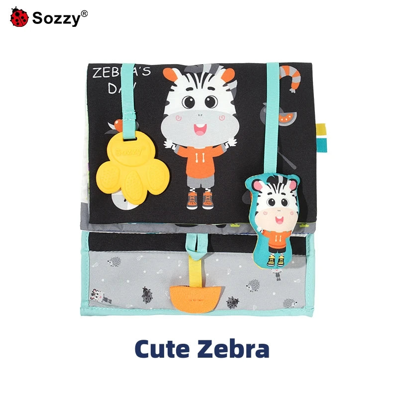 Manufacturer Black White High Contrast Tummy Time Toys Baby Bad Cloth Book Floor Mirror for 0-12 Months