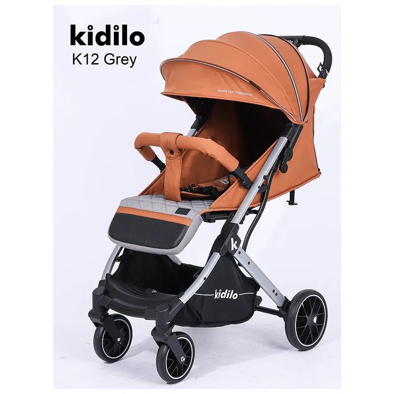 0-3 Years Lightweight Non-Toxic Baby Stroller Foldable Travel Stroller with Adjustable Handle for Toddlers Everyday Walks K2