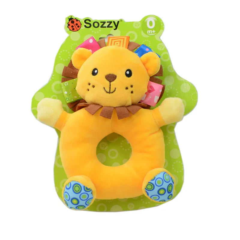 Jollybaby Bpa Free Custom Newborn Plush Baby Stuffed Animals Sensory Hand Rattle Toys for Infant Baby