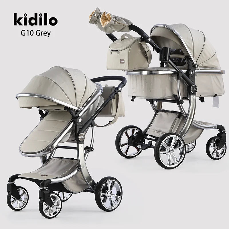 0-3 Years 3 in 1kidilo Baby Stroller with Car Seat, Non-Toxic Durable Foldable Travel Stroller for Toddlers Daily Walks G10