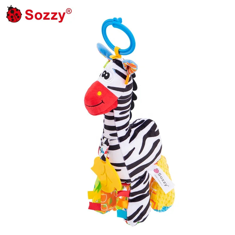 Cute Lion Animal Soft Touch Infant Musical Toy with Pull String Car Seat Pulling String Sets Packaging