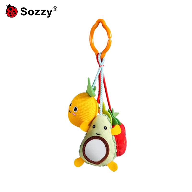 Jollybaby Customised Multifunction Ocean Fruit Shaking Ring Rattle Doll Soft Toy Hanging Bell for Babies