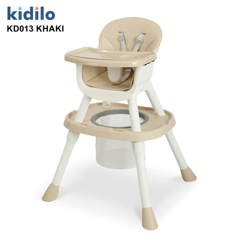 6-36 Months 3 in 1 Foldable Kidilo Baby High Chair, Non-Toxic Feeding Chair for Toddler Dining at Home & Small Space KD013