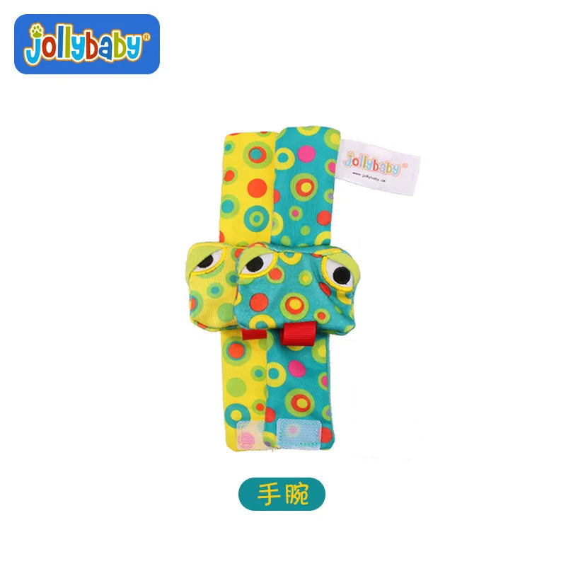 Jollybaby Cute Animal Soft Baby Rattles Wrist Rattles and Foot Finders with Butterflies and Lady Bugs for Fun