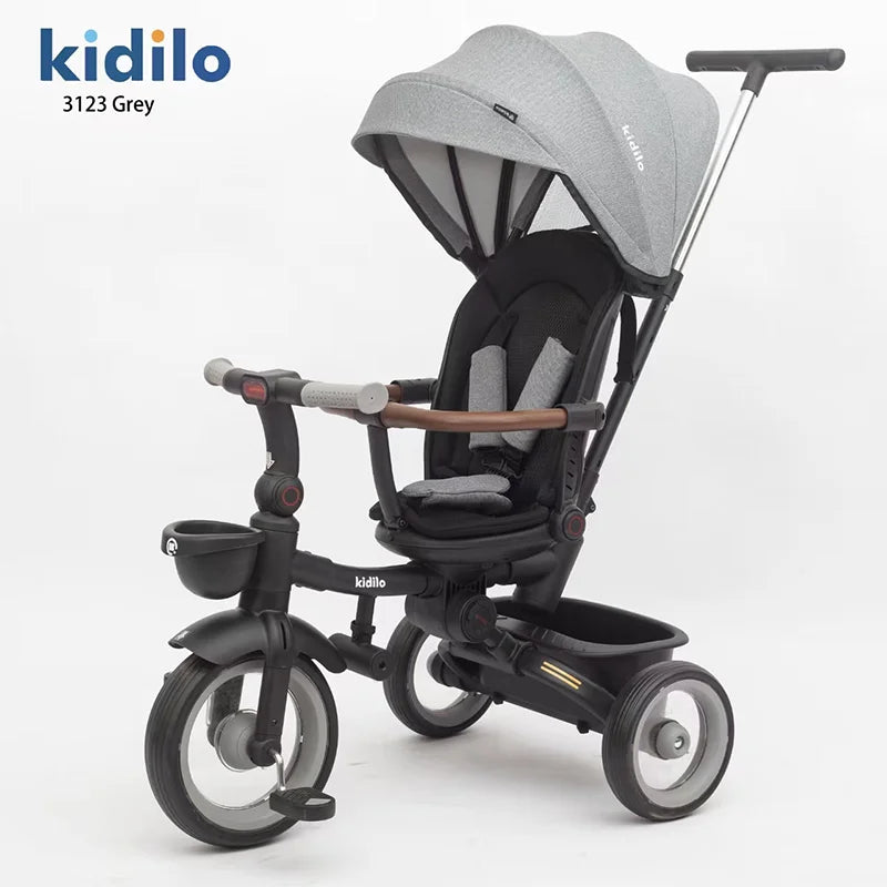 Kidilo Baby Strollers 6 Months-3 Years 3-in-1 Ride-On Push Tricycle Stroller with Push Handle for Toddler Outdoor Wholesale 3123