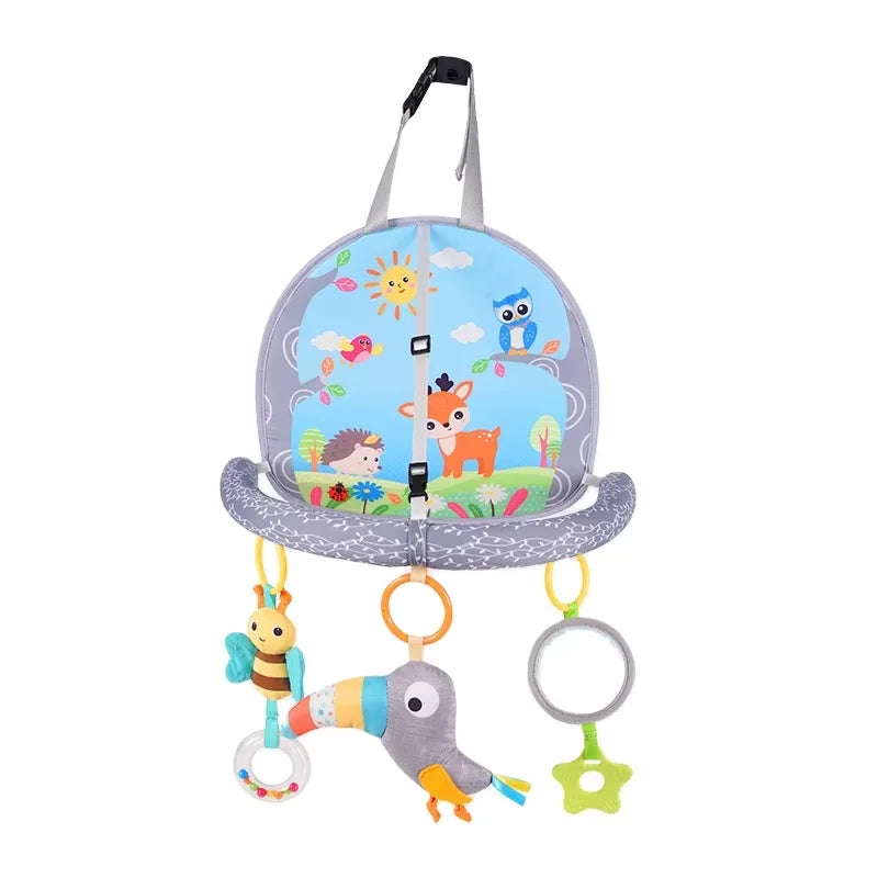 Sozzy Original Design Soft Plush Stuffed Animal Baby Rattle Musical Grasping Hanging Sensory Car Seat Toy