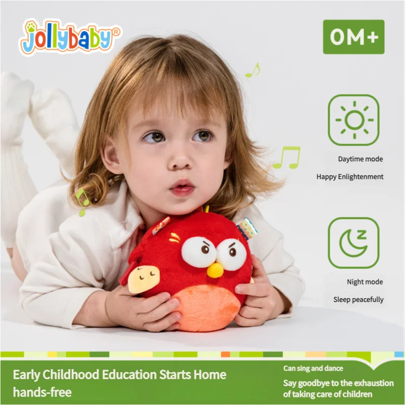 Jollybaby Electric Jumping Bird Sensory Toy Emotional Soothing Music Dancing plush Toy for Babies 0-6 yrs Early Education