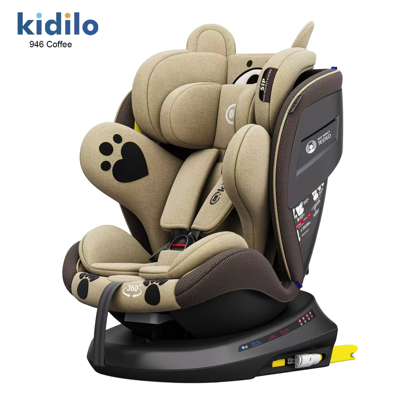 Newborn 0-3 Years 360 Degree Kidilo Baby Car Seat, Infant Car Seats with ISOFIX Certified Reversible for Daily Family Rides 946