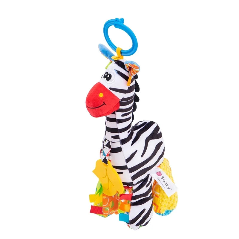 Jollybaby Unisex Animal Plush Toys Educational Bed Hanging Toys with Lovely Giraffe Bell Insert Newest Design Baby Toys