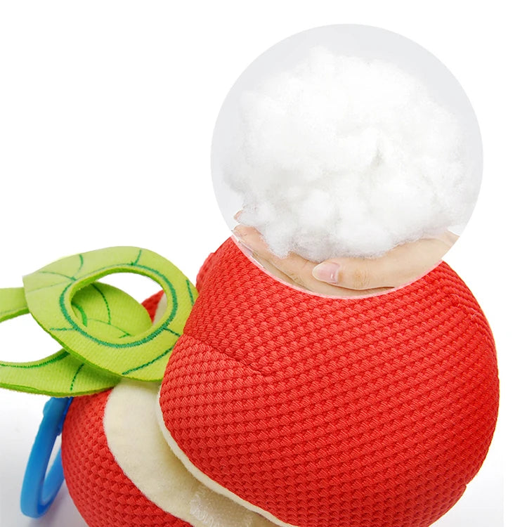 JOLLYBABY Soft Crochet Toys Pram Hanging Baby Teething Apple Fruits and Rattles Plush Soft Toy Wholesale